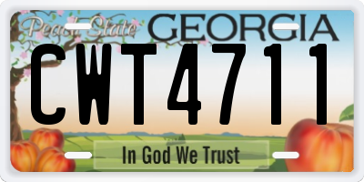GA license plate CWT4711