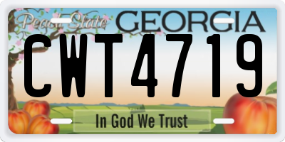 GA license plate CWT4719