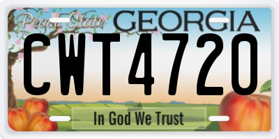 GA license plate CWT4720
