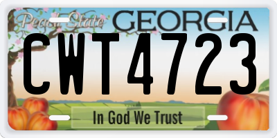 GA license plate CWT4723