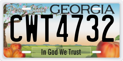 GA license plate CWT4732