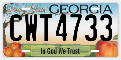 GA license plate CWT4733