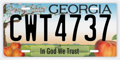 GA license plate CWT4737
