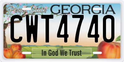 GA license plate CWT4740