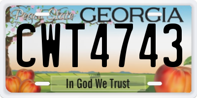 GA license plate CWT4743