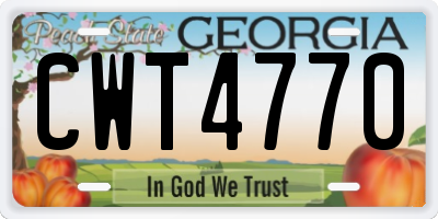 GA license plate CWT4770