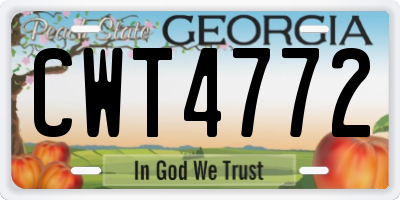 GA license plate CWT4772