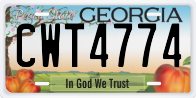 GA license plate CWT4774