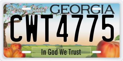 GA license plate CWT4775