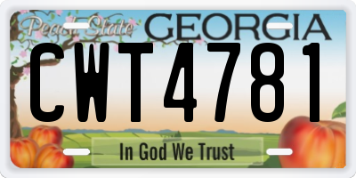 GA license plate CWT4781