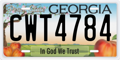GA license plate CWT4784