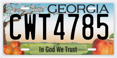 GA license plate CWT4785