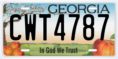 GA license plate CWT4787
