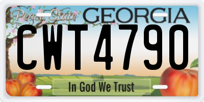 GA license plate CWT4790