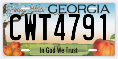 GA license plate CWT4791