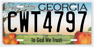 GA license plate CWT4797