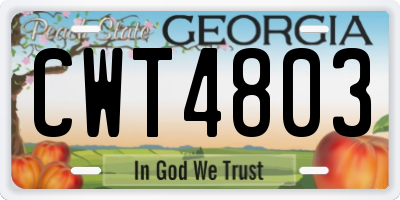 GA license plate CWT4803