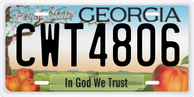 GA license plate CWT4806