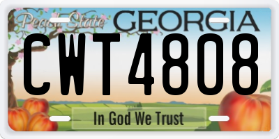 GA license plate CWT4808