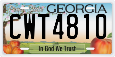 GA license plate CWT4810