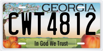 GA license plate CWT4812