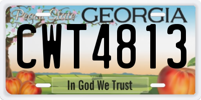 GA license plate CWT4813