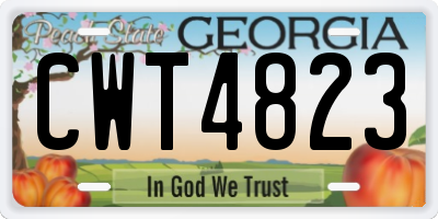 GA license plate CWT4823