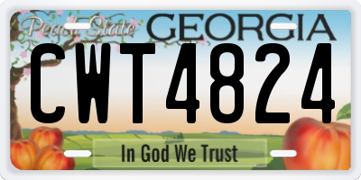 GA license plate CWT4824