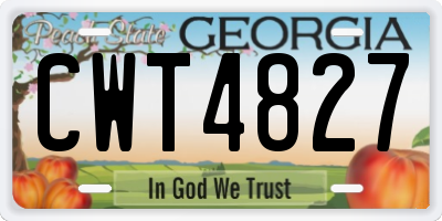GA license plate CWT4827