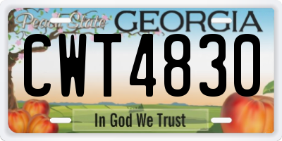 GA license plate CWT4830