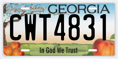 GA license plate CWT4831