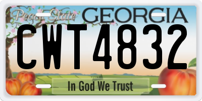 GA license plate CWT4832