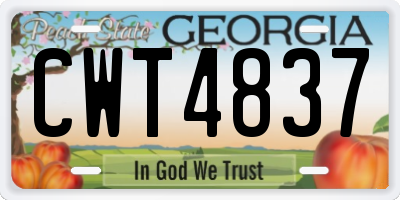GA license plate CWT4837