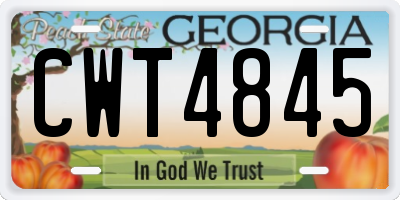 GA license plate CWT4845