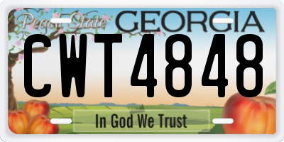 GA license plate CWT4848