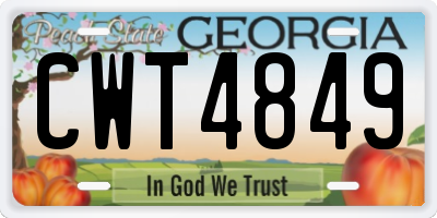 GA license plate CWT4849