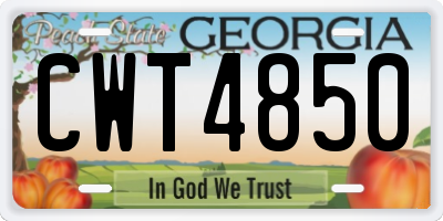 GA license plate CWT4850