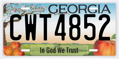 GA license plate CWT4852