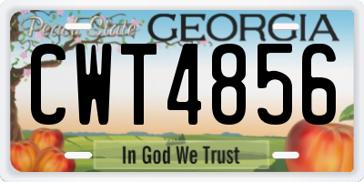 GA license plate CWT4856