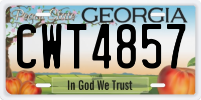 GA license plate CWT4857