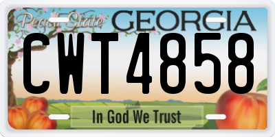 GA license plate CWT4858
