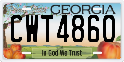 GA license plate CWT4860