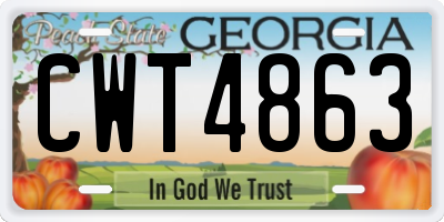 GA license plate CWT4863