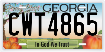 GA license plate CWT4865
