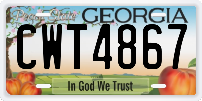 GA license plate CWT4867