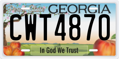 GA license plate CWT4870