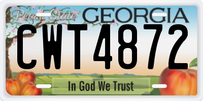 GA license plate CWT4872