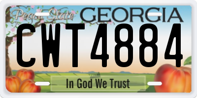 GA license plate CWT4884
