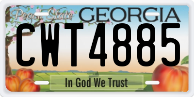 GA license plate CWT4885