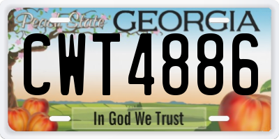GA license plate CWT4886